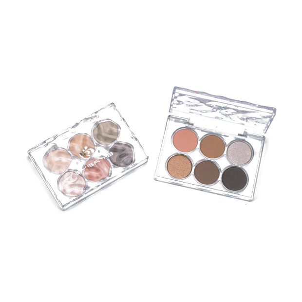 Six pan eyeshadow palette in nude and brown shades