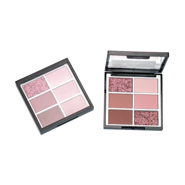 Black nine pan eyeshadow palette with mirror