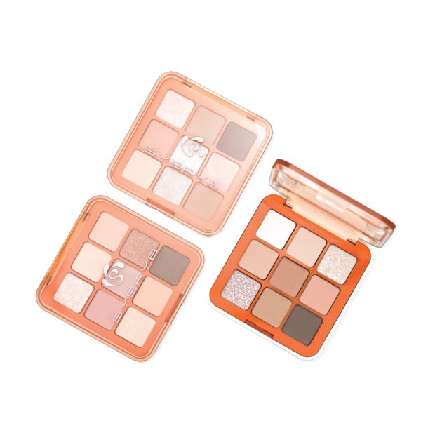 Peach nine pan eyeshadow palette in warm amber tones