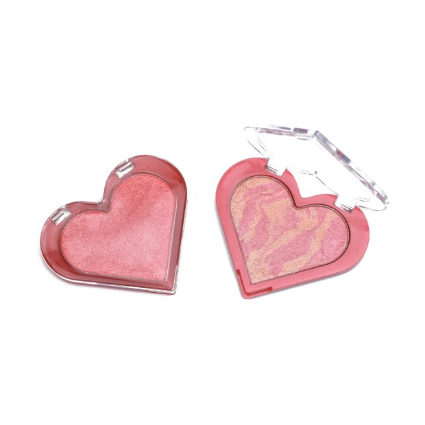 Heart shaped eyeshadow palette with pink gradient shades