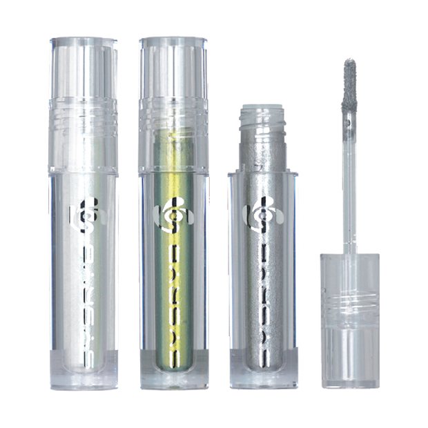 Gold and green shimmer liquid eyeshadow tubes