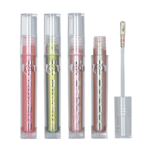 Four long liquid eyeshadow tubes with shimmer finish