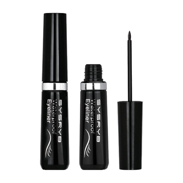 Black volume mascara tube with slim liner wand