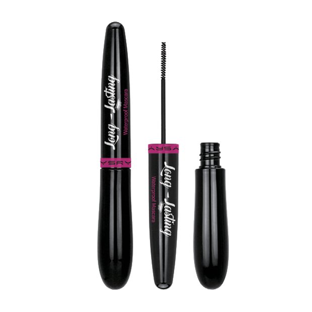 Black airy lash mascara with fine bristle brush