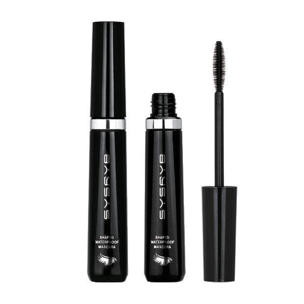 Black lifting mascara tube with curling brush