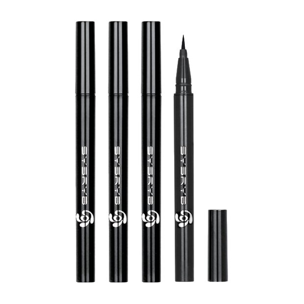 Black liquid eyeliner pens with fine felt tips