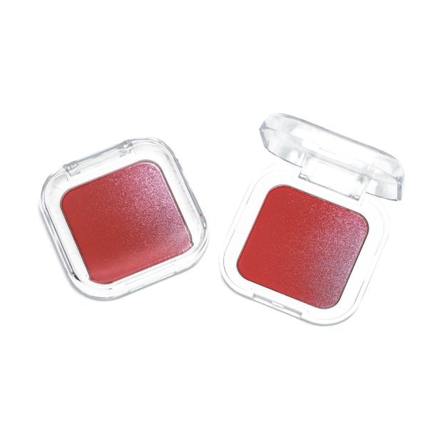 Square jelly blush compact with clear lid