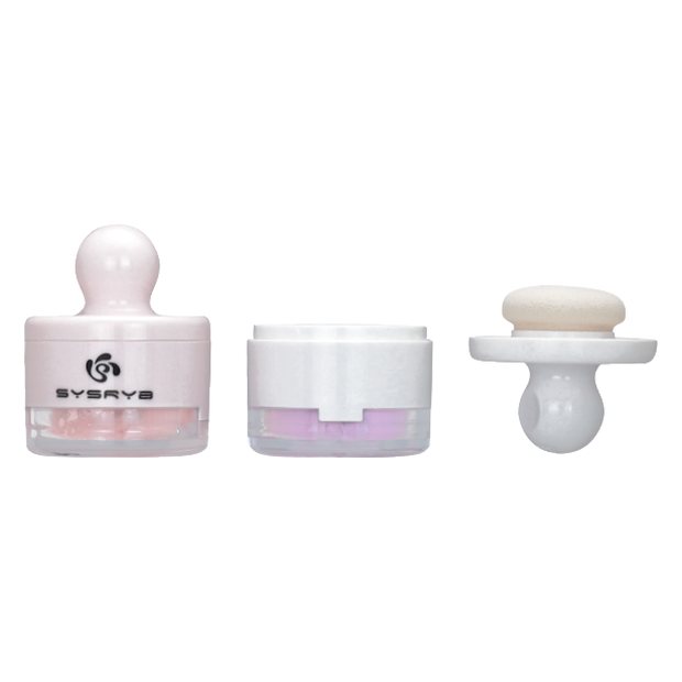 Loose powder jar with powder puff applicator