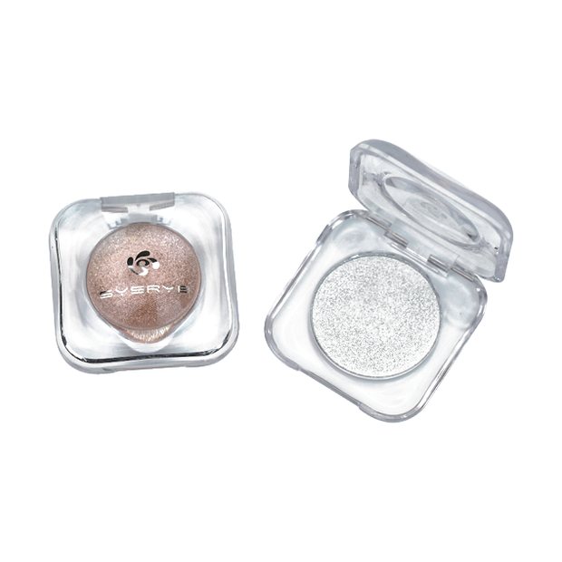 Square highlighter compact with pearl finish