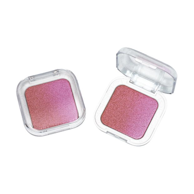 Square pink glow highlighter compact