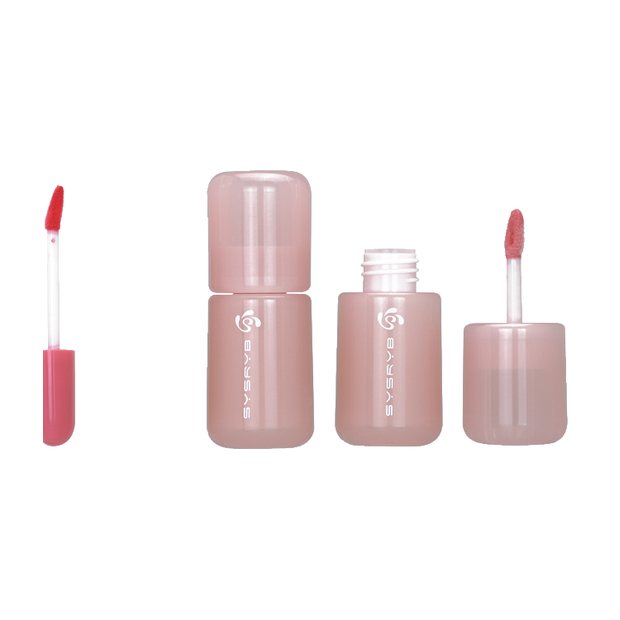 Rose gold squeeze lip gloss tube with clear silicone applicator