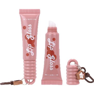 Soft pink lip gloss squeeze tubes